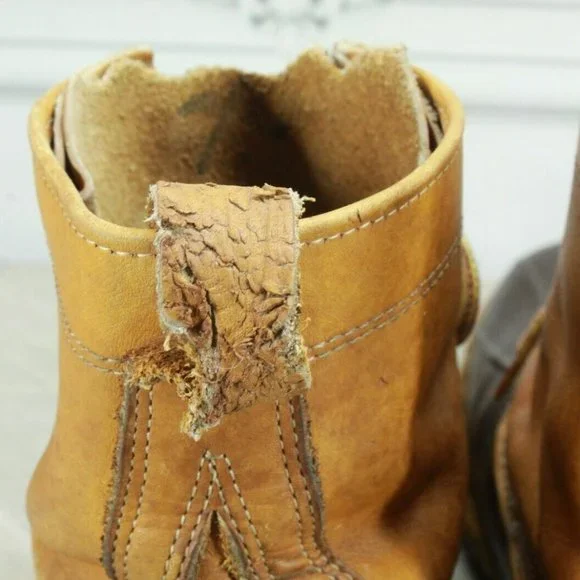 Vintage LL Bean Brown Leather Unlined Hunting Duck Boots Size 9 Medium - Picture 8 of 10